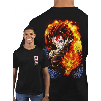 CAMISETA DEMON SLAYER - TANJIRO CHAMAS