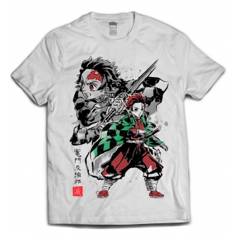 CAMISETA DEMON SLAYER BRANCA - TANJIRO KAMADO