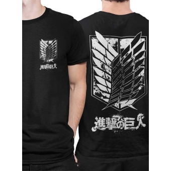 CAMISETA TROPA DE EXPLORAÇÃO ESCUDO - ATTACK ON TITAN