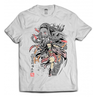 CAMISETA DEMON SLAYER BRANCA - NEZUKO KAMADO