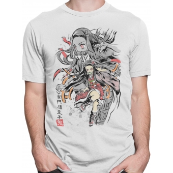 CAMISETA DEMON SLAYER BRANCA - NEZUKO KAMADO